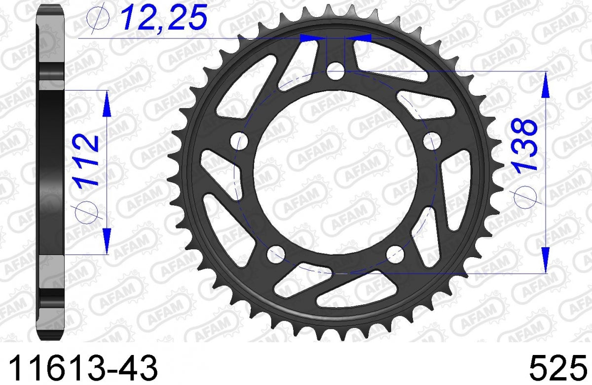 AFAM Rear Sprocket 525 Aluminium – Honda CB1000GT
