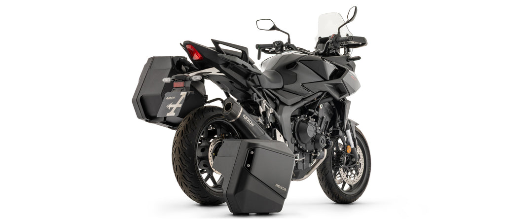 Arrow Indy-Race EVO silencer on the Honda CB1000GT with original side cases